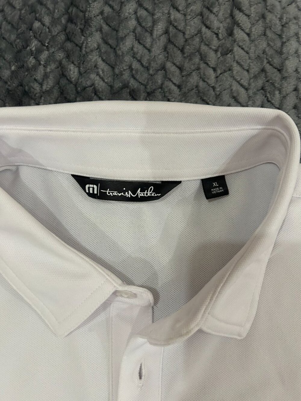 Travis Mathew Men's XL Golf Polo Shirt Navy White Short Sleeve Casual - Picture 5 of 7